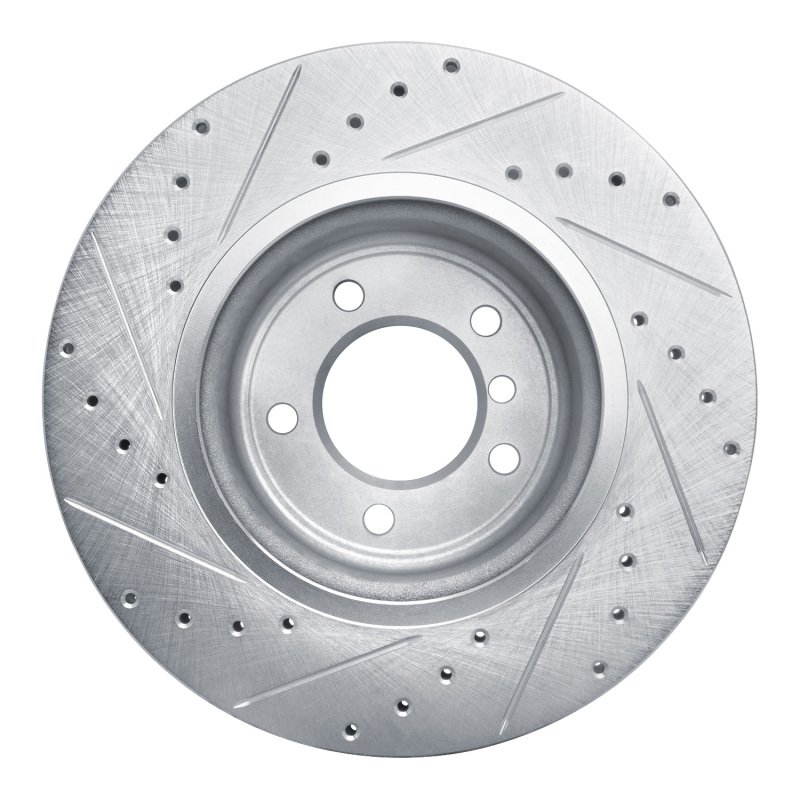 BMW Z4 Brake Rotor (1) - Front Right - R1 Concepts - Drilled & Slotted - Silver - `09-`16